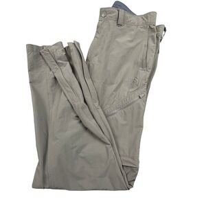 North Face Convertible Pants Men 32 Olive Green Zip‎ Off Hiking Outdoor READ
